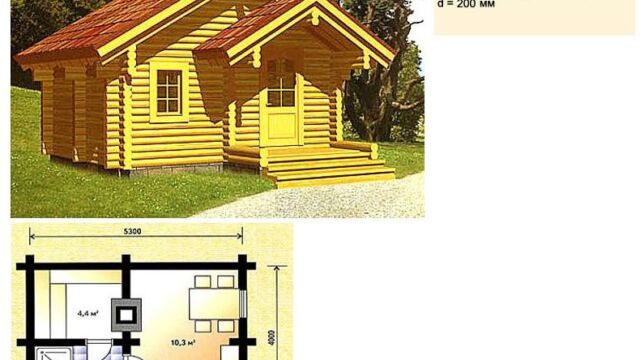 Проекты бань из оцилиндрованного бревна - 20.4 м2