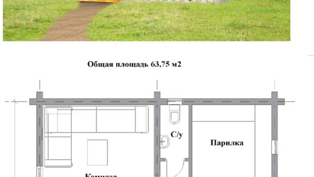 Проекты бань из оцилиндрованного бревна - 7.5х8.5 метров